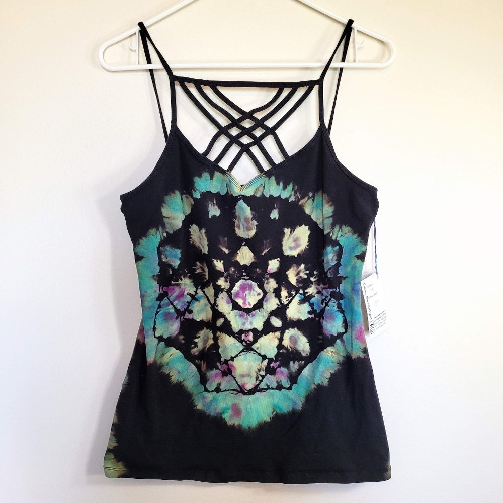Custom Reverse Tie-Dye Criss Cross Tank Top